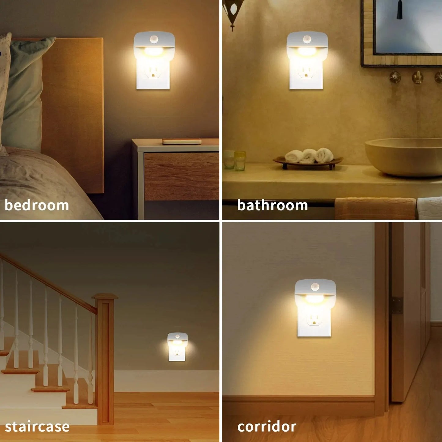 Wireless LED Night Lamp with Motion Sensor – Plug-In Lighting for Kids & Home