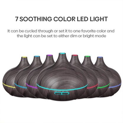 Humidificador de aromaterapia con control remoto y luz LED de 7 colores