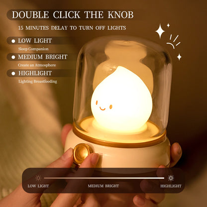Portable Mini LED Night Light -  Cute Rechargeable Desk Lamp for Warm, Charming Spaces