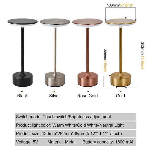 Touch & Glow LED Table Lamp – Portable USB Night Light for Bedroom, Bar & Cosy Spaces