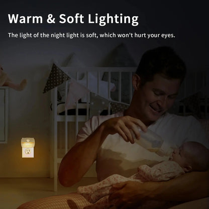 Wireless LED Night Lamp with Motion Sensor – Plug-In Lighting for Kids & Home