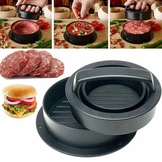 Molde antiadherente 3 en 1 para prensar hamburguesas: hamburguesas perfectas 