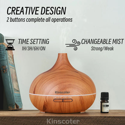 Humidificador de aromaterapia con control remoto y luz LED de 7 colores