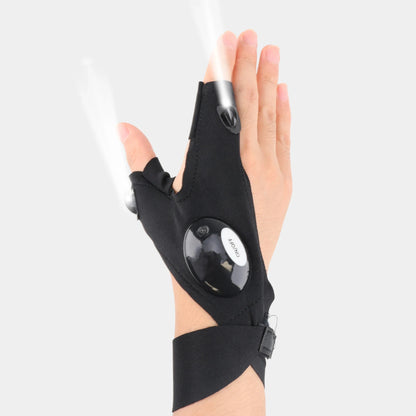 Guantes LED impermeables de medio dedo para iluminación manos libres