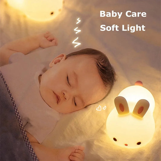 GlowBunny – Rechargeable RGB Silicone Night Light for Kids & Gifts