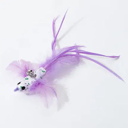 Juguete interactivo de caza para gatos: varita de plumas con campana y ventosa