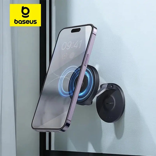 Soporte de pared con ventosa y soporte magnético plegable para teléfono Baseus