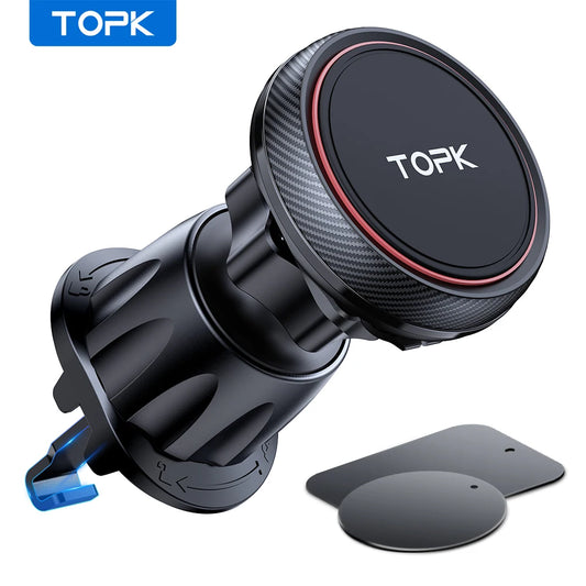 Soporte magnético para teléfono de coche (6 imanes N52) para rejilla de ventilación de iPhone y Android