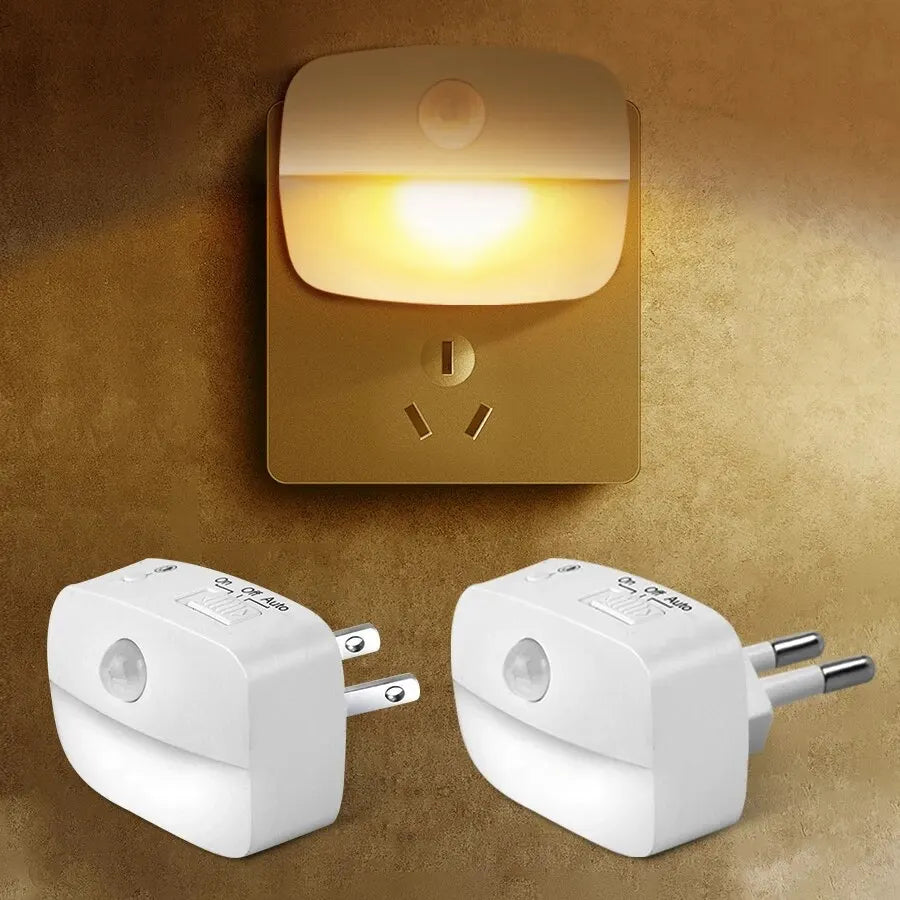 Wireless LED Night Lamp with Motion Sensor – Plug-In Lighting for Kids & Home