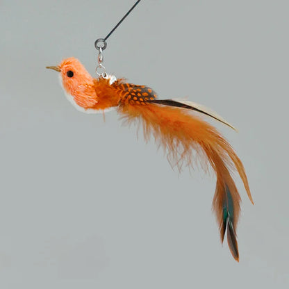 Juguete interactivo de caza para gatos: varita de plumas con campana y ventosa