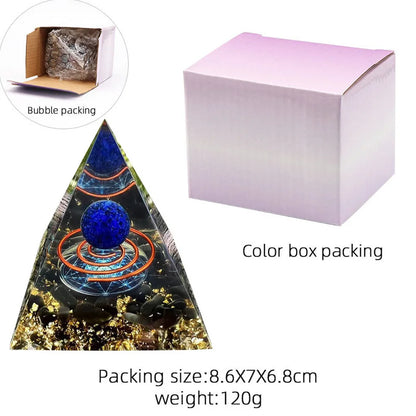 Pyramide d'énergie en cristal de 6 cm avec boule d'améthyste pour la méditation et l'équilibre