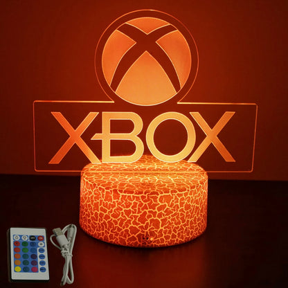 Lámpara LED 3D de neón para gamers: luz nocturna RGB para juegos, dormitorio o decoración de escritorio.