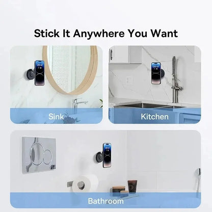 Soporte de pared con ventosa y soporte magnético plegable para teléfono Baseus