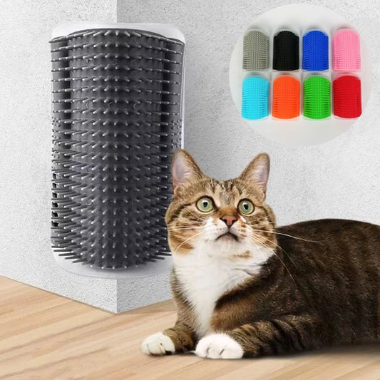Cepillo de masaje autocuidado para gatos: quitapelos y rascador de pared