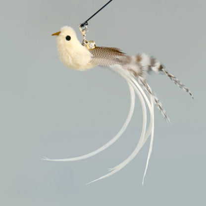 Juguete interactivo de caza para gatos: varita de plumas con campana y ventosa