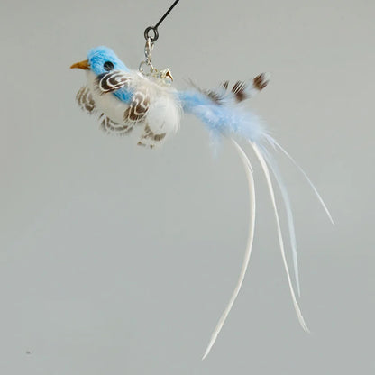 Juguete interactivo de caza para gatos: varita de plumas con campana y ventosa