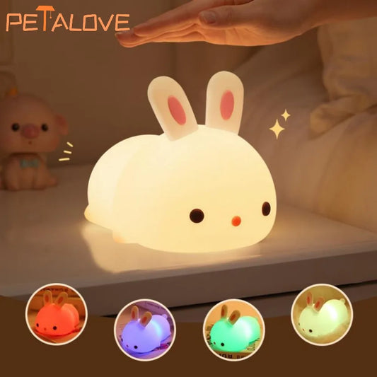 GlowBunny – Rechargeable RGB Silicone Night Light for Kids & Gifts