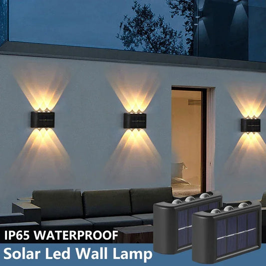 Outdoor Solar Wall Light – Weatherproof LED Up/Down Lighting for Yard, Patio & Decoration