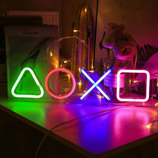 Letrero de neón LED para juegos: luz de pared colgante para ambientar salas de jugadores y zonas de juego.