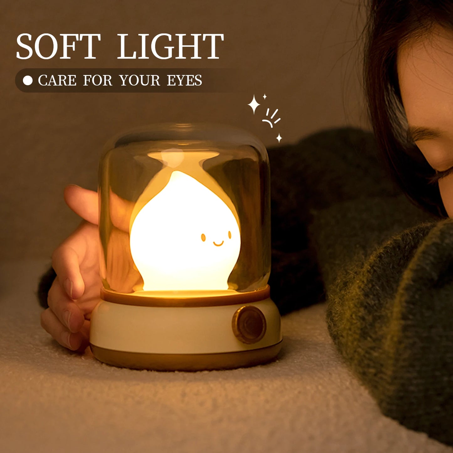 Portable Mini LED Night Light -  Cute Rechargeable Desk Lamp for Warm, Charming Spaces