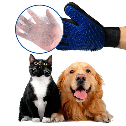 Guantes de aseo para depilación: cepillo de silicona suave para bañar y despojar a las mascotas