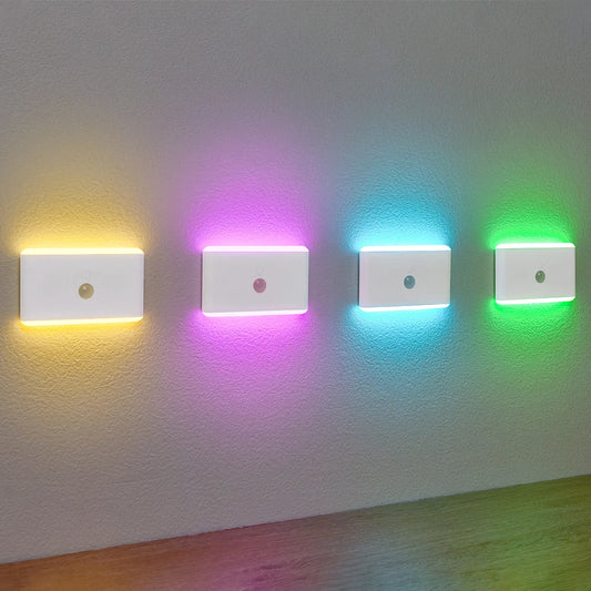Luz nocturna LED con sensor de movimiento: lámpara regulable a pilas para escaleras, dormitorios y más.