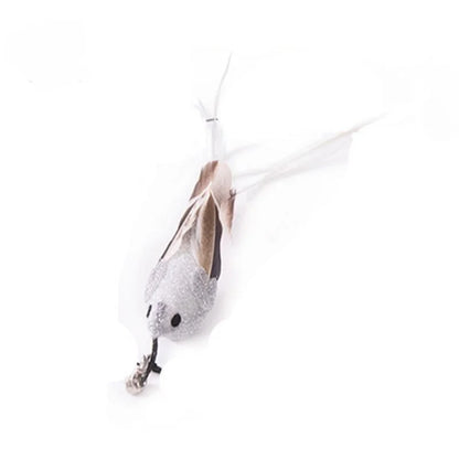 Juguete interactivo de caza para gatos: varita de plumas con campana y ventosa