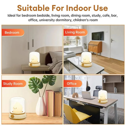 Portable Mini LED Night Light -  Cute Rechargeable Desk Lamp for Warm, Charming Spaces